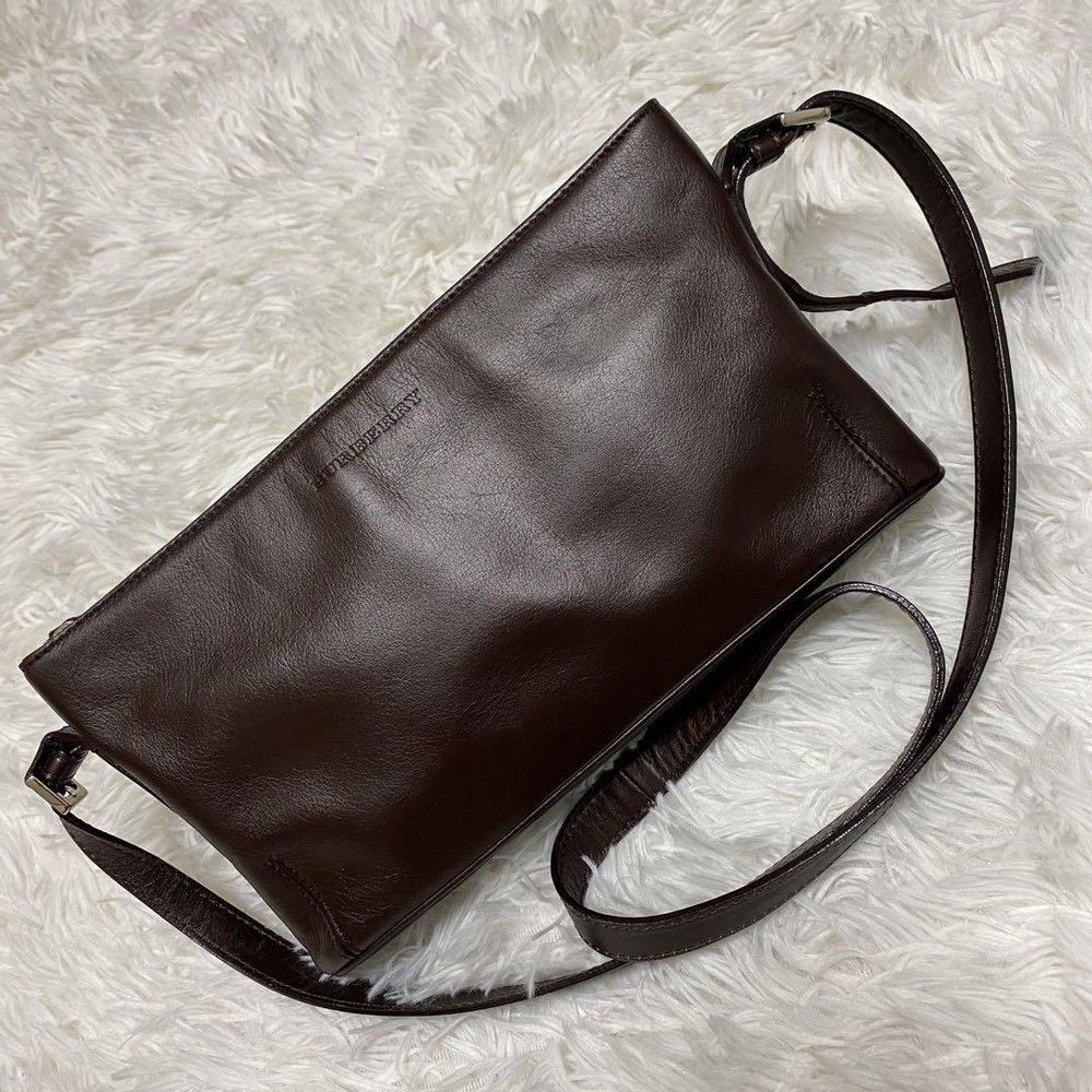 Burberry Shoulder Bag Nova Check Leather Brown Authentic F1204265