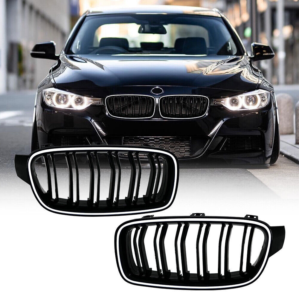 Grille LED Light For BMW 3 Series F30 2013-2018 Glossy Black Front Hood Kidney