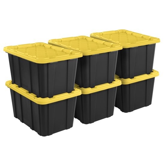 Sterilite Large Storage Bin,27 Gallon Plastic Storage Container with Snap-On Lid