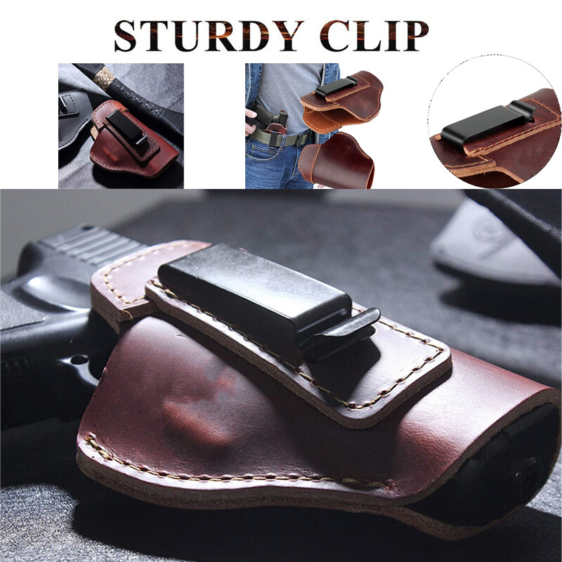 Tactical IWB Leather Gun Holster for Concealed Carry Fits Most Pistols