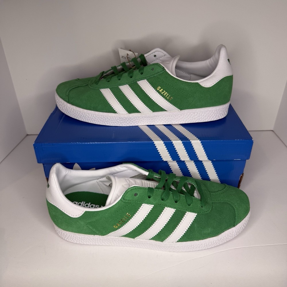 Adidas Originals Gazelle Green White IE5612 GS Kids Unisex Sz 6.5 / Womens 8