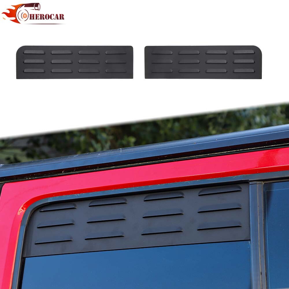 Aluminum Alloy Black Rear Window Louver Vent Cover For Jeep Wrangler Jk 2007-17