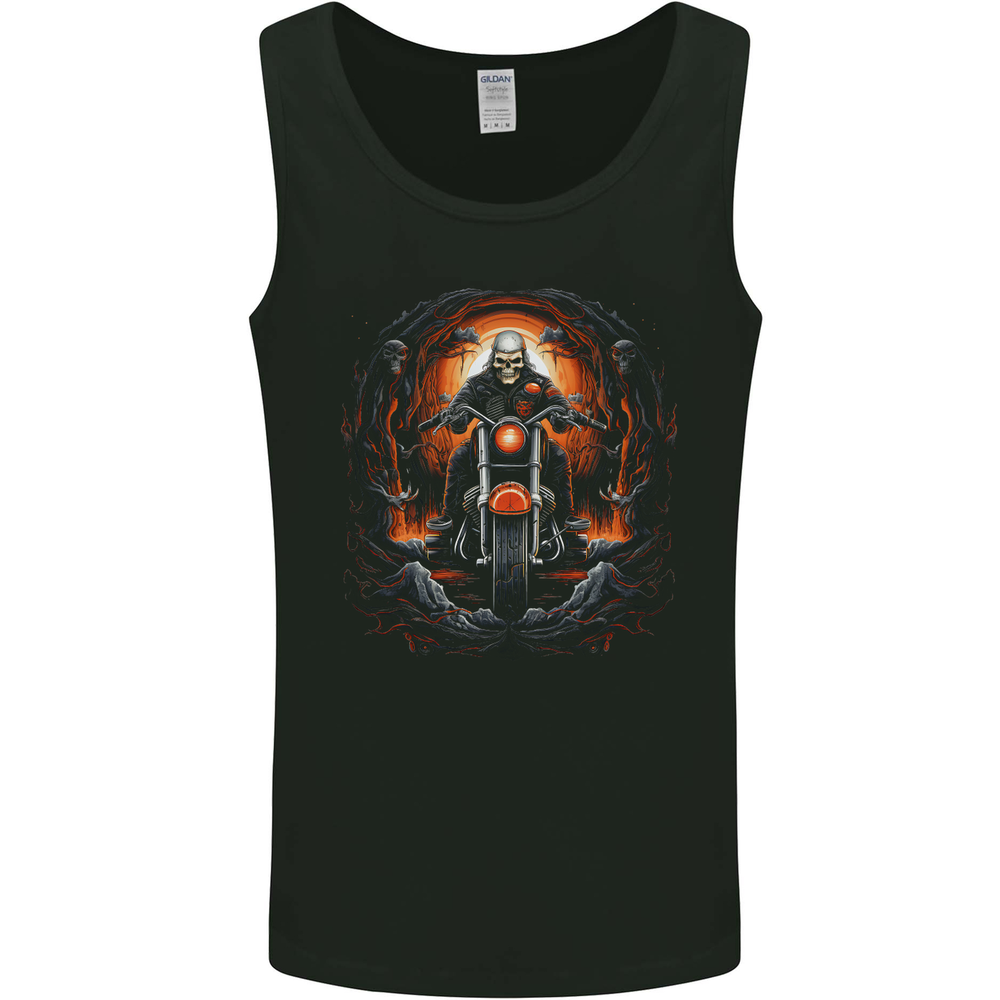 Skull Biker Motorcycle Motorbike Grim Reaper 26 Mens Vest Tank Top