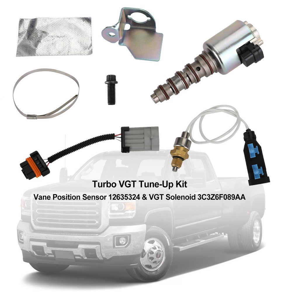 Turbo VGT Tune-Up Kit-Vane Position Sensor 12635324 & VGT Solenoid 3C3Z6F089AA#