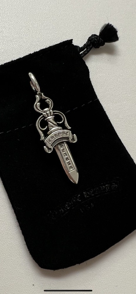 100% Authentic Chrome Hearts Double Sided Dagger Pendant 925 Silver