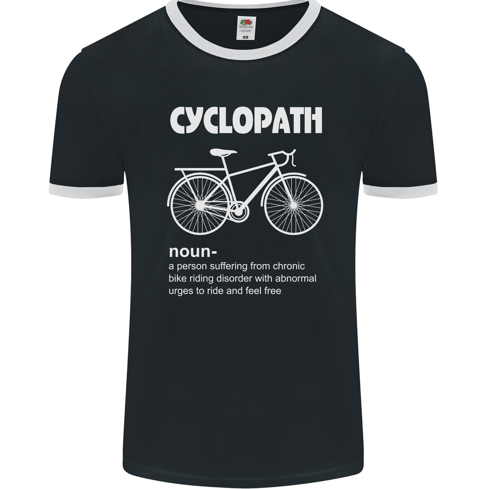 Cyclopath Funny Bicycle Cyclist Men’s Ringer T-Shirt by Fruit of the Loom