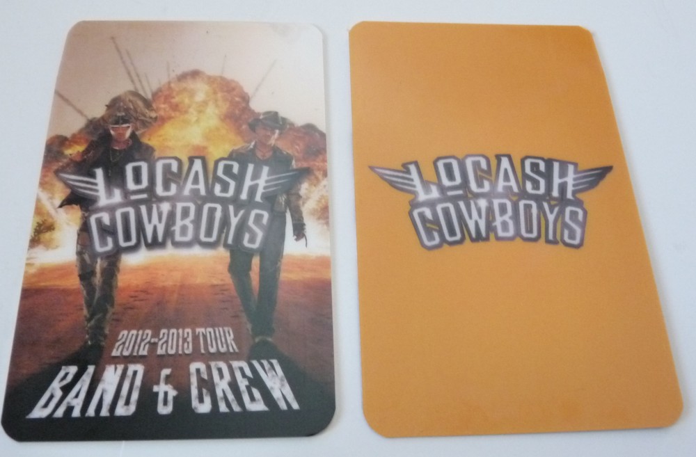 LoCash Cowboys 2012-2013 Tour Band & Crew Concert Backstage Laminate Pass D12