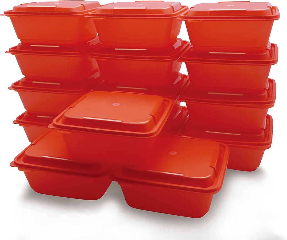 [15 Pack Bento Boxes Plastic Reusable Food Storage Containers with Lids Lunch Bo