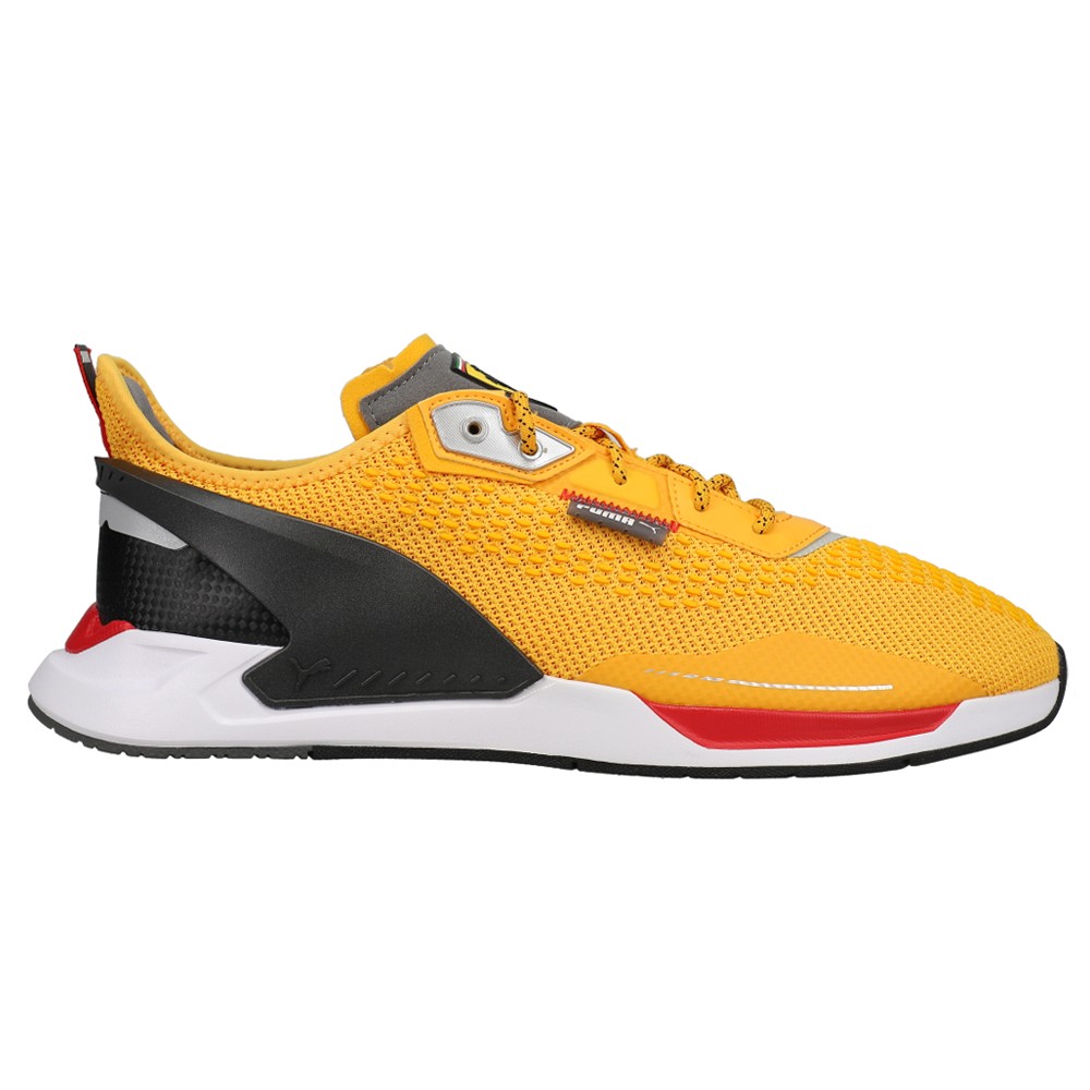 PUMA Scuderia Ferrari Ionspeed Mens Yellow Lace-Up Sneakers 306923