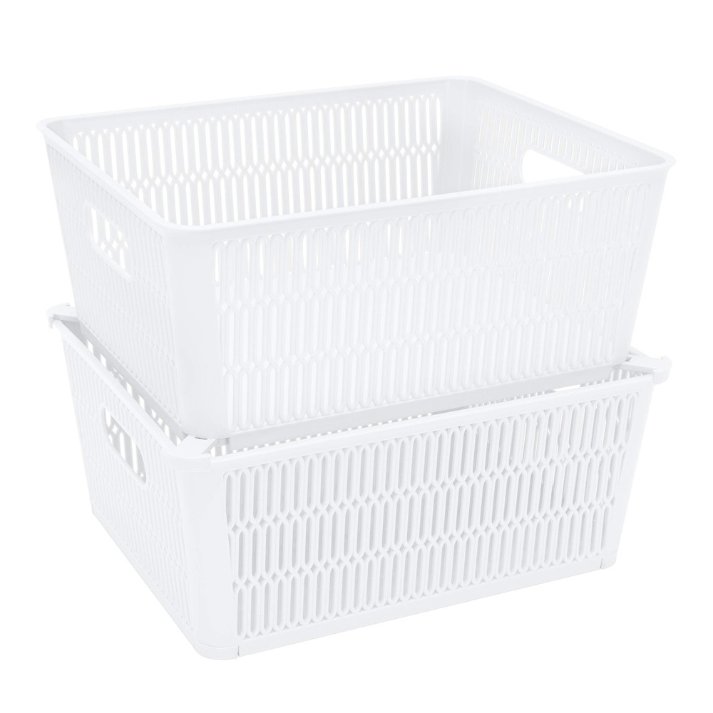 2Pk Large Slide 2 Stack It Tote Basket | Storage & Organization | Open Bins w...