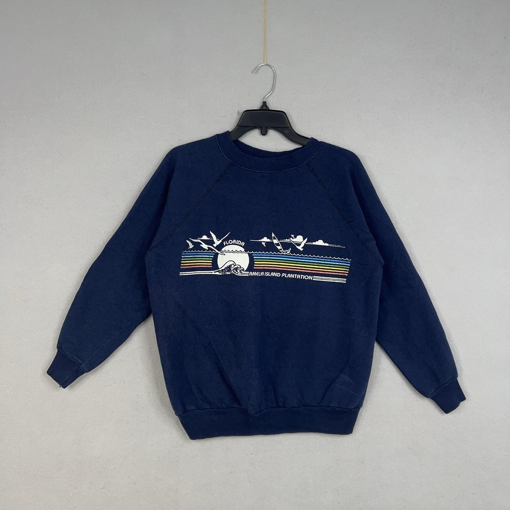 Vintage Amelia Island Sweatshirt Adult Large Plantation USA 70s 80s Velva Sheen
