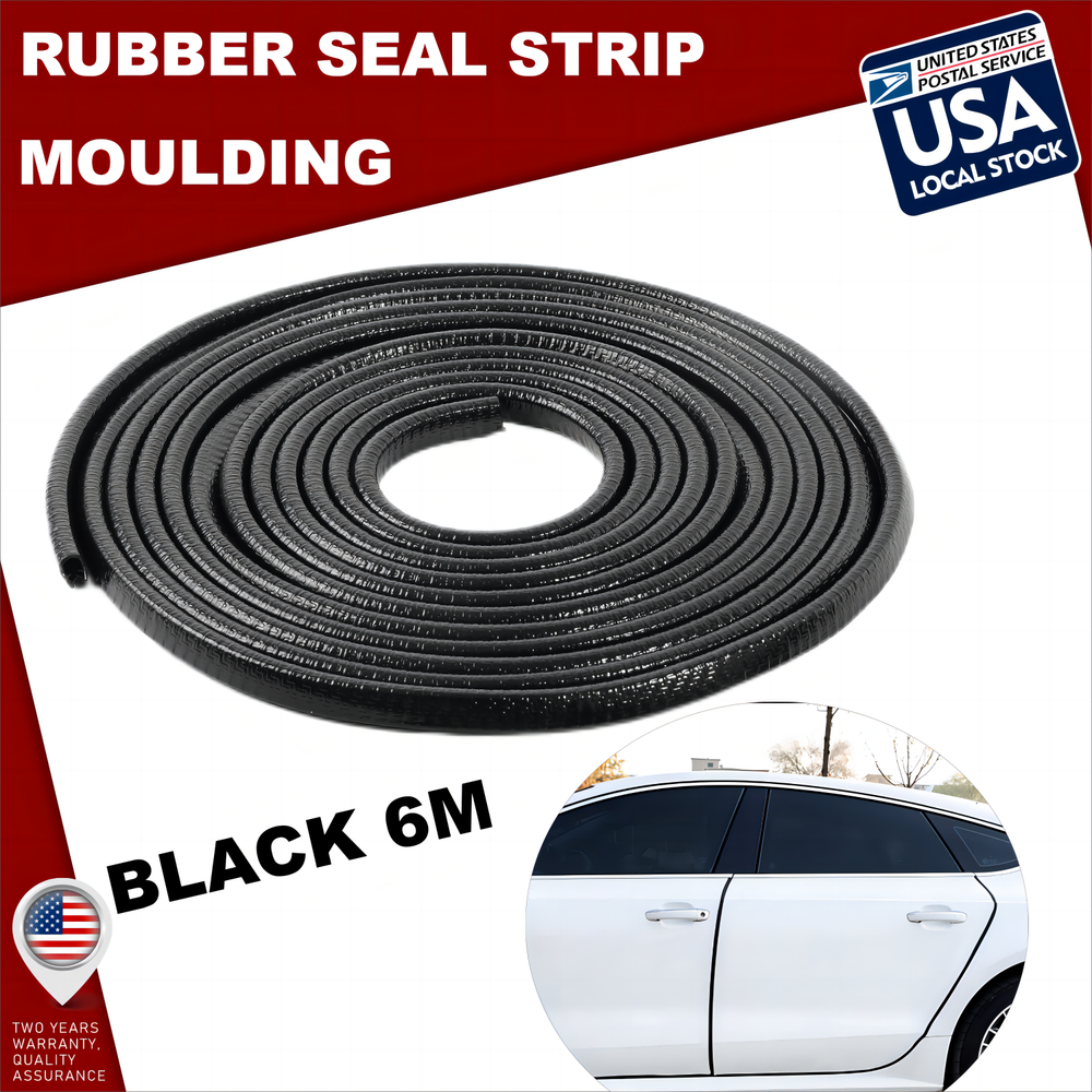6M Car Door Trunk Seal Strip U-Shape Weather Strip Edge Decoration Accessories