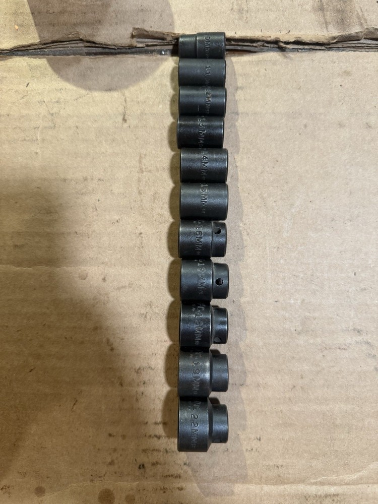 Mac Tools 3/8” Drive 6p Shallow Metric Impact Socket Set