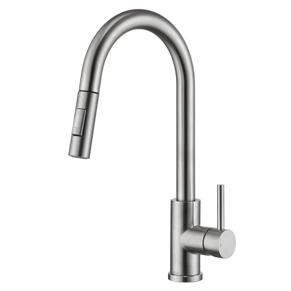 Kitchen Sink Mixer Tap with Pull Out Sprayer, Modern Stainless Steel