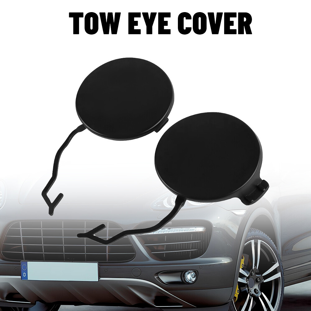 2pcs Black M Front Bumper Tow Hook Cover for Porsche Cayenne 2011-2014