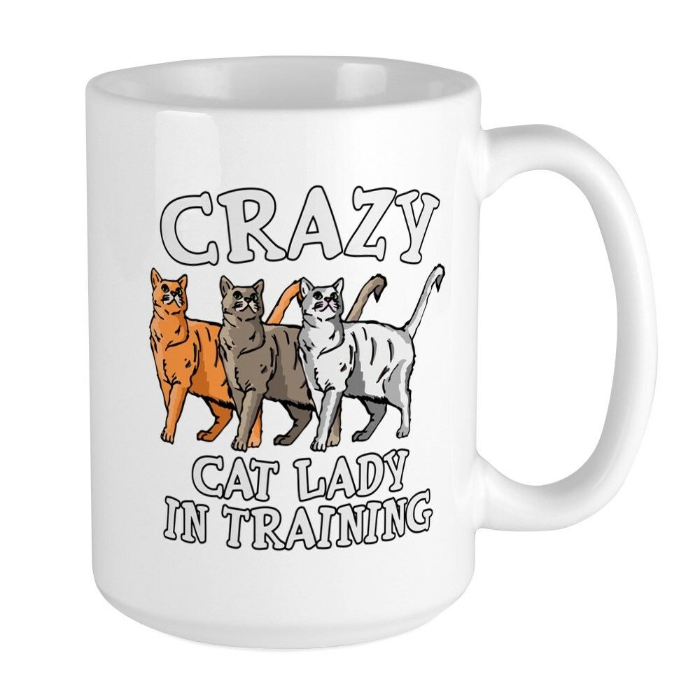 CafePress Crazy Cat Lady Coffee Mug, Large 15 oz. White Coffee Cup (212950666)