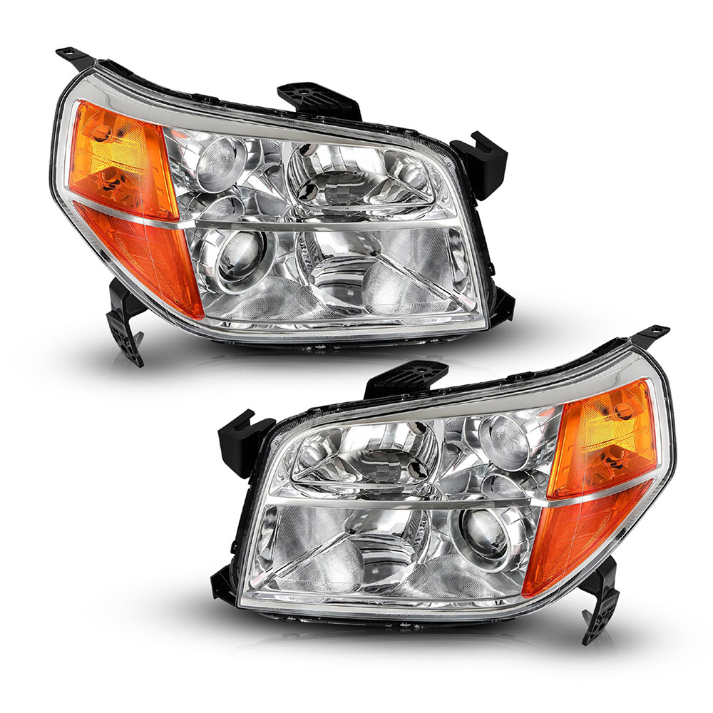 For 2006-2008 Honda Pilot Chrome Housing Amber Corner Headlights Assembly Pair