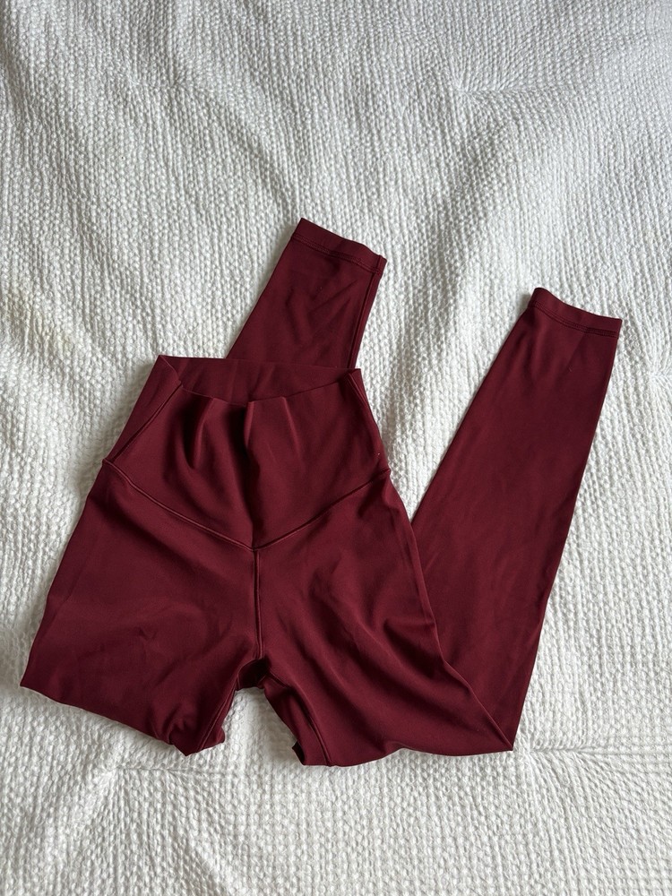 Aerie Chill Play Move High Rise maroon red Leggings XS Short