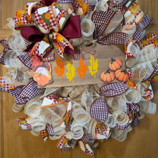Farmhouse Fall Wreath Handmade Front Door Decor for Autumn Season