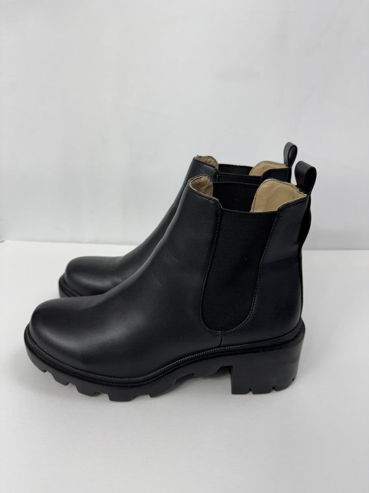 Steve Madden Womens Chunky Amulet Chelsea Boot Black Size 10