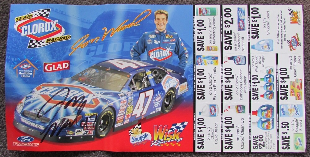 Vintage JON WOOD NASCAR Colorox Wisk Racing Signed Poster-image