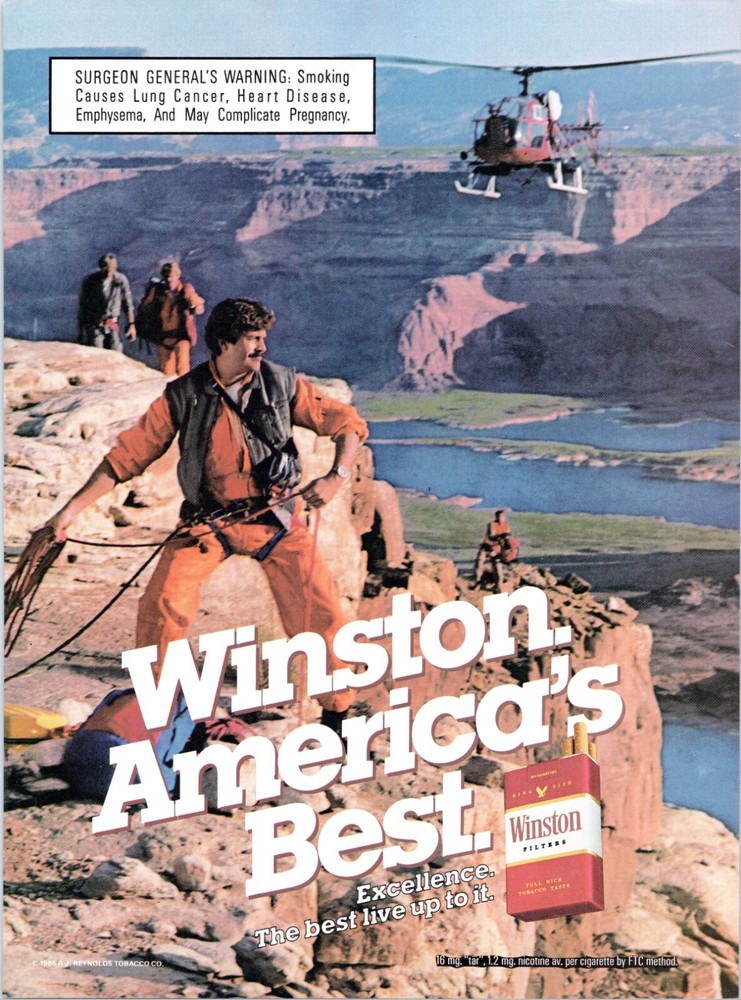 WINSTON Cigarettes Smoking Ad ~ 1985 Magazine Advertising Print