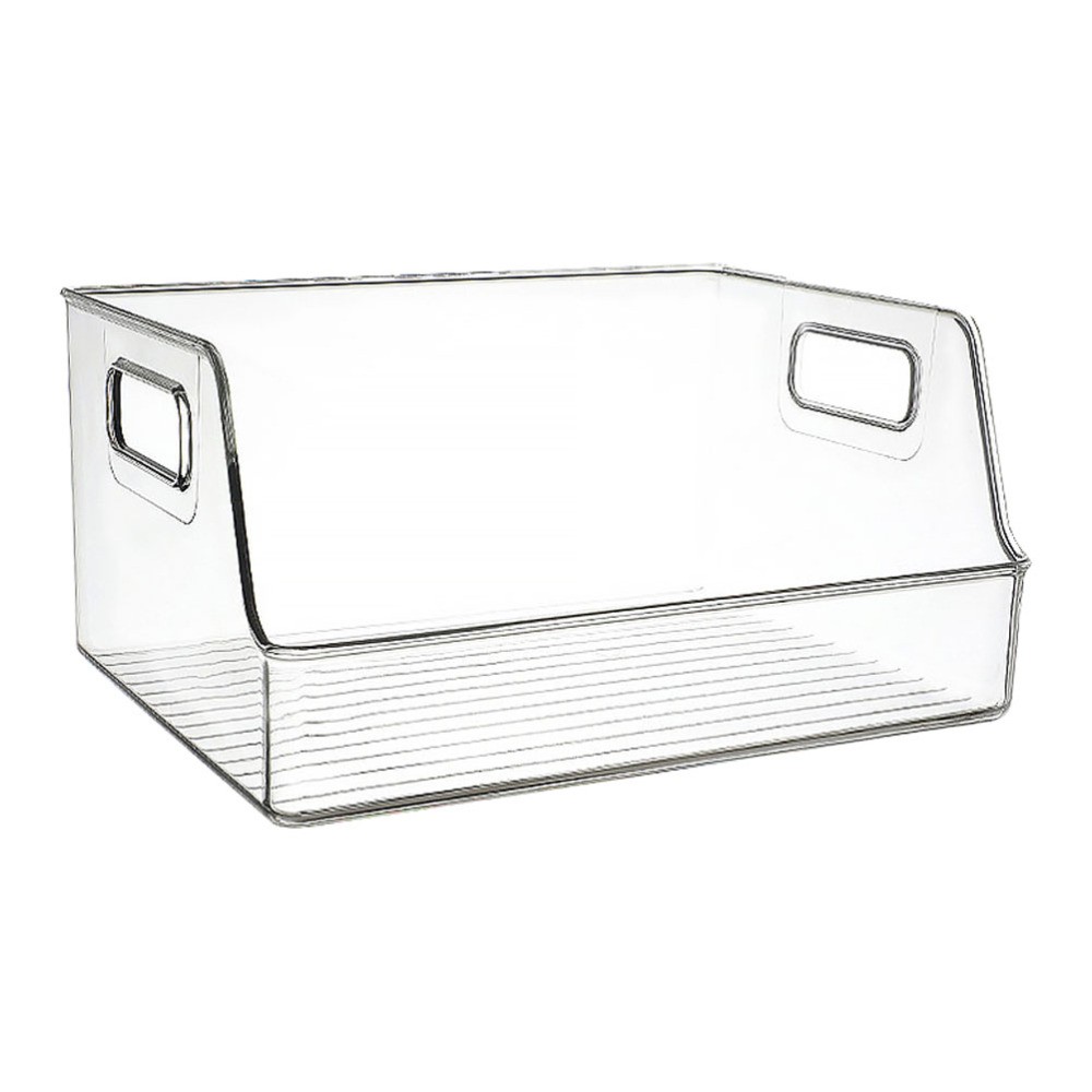 Clear Plastic Book Storage Boxes for Office Student Magazine Bins