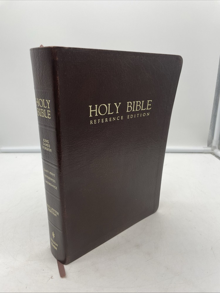 Holy Bible KJV Giant Print Indexed Burgundy Leather Reference Edition by Nelson  