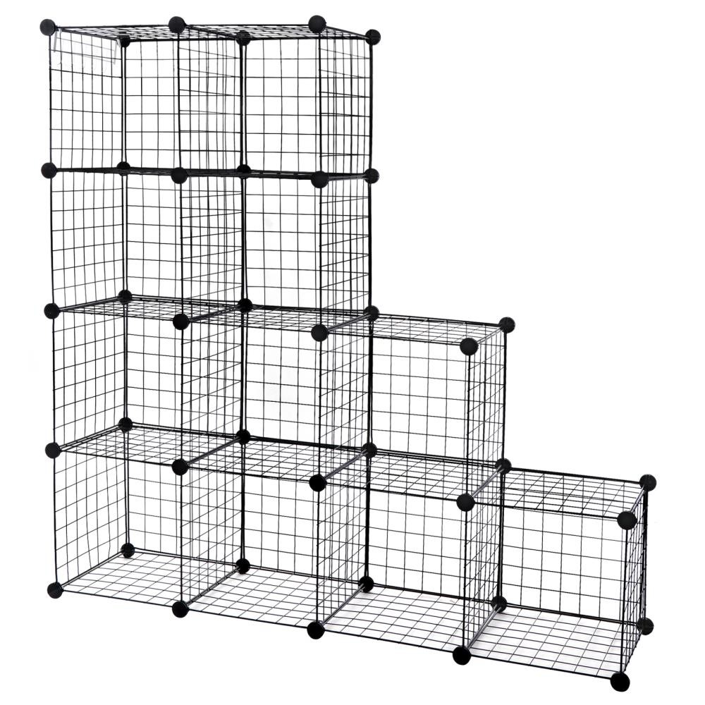 12-Cube Wire Storage Organizer for Closet Bookshelf DIY Cabinet