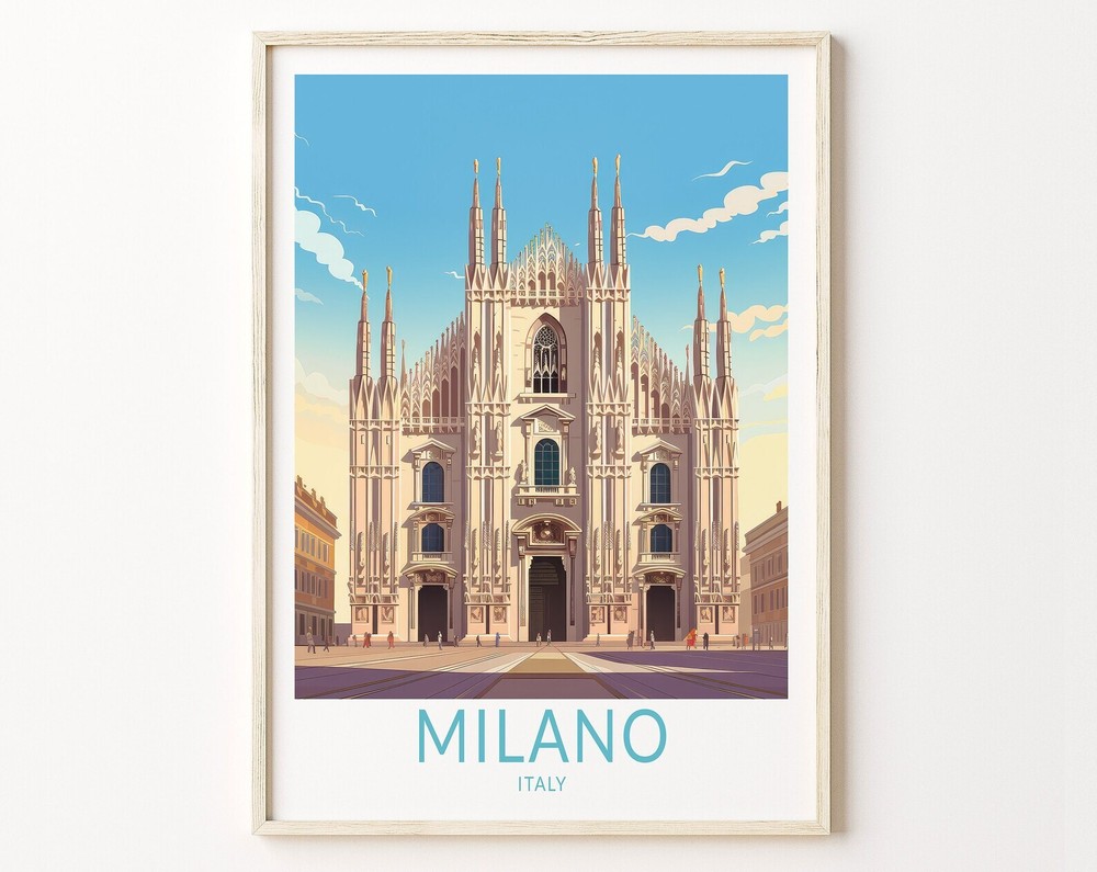 Milano City Travel Poster Milano Italy Travel Poster Print Italy Milano City