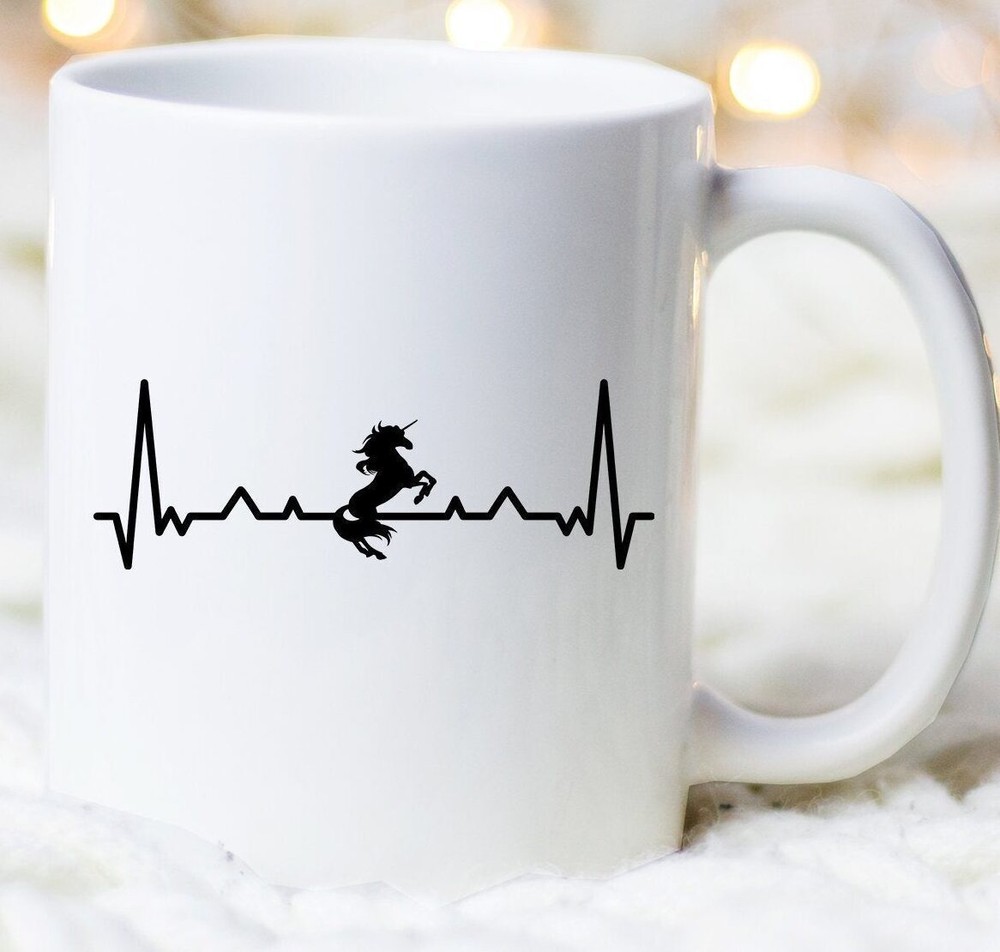 Heartbeat Unicorn Mug Unicorn Coffee Mug Unicorn Mug Unicorn Gift Unicorn Lover