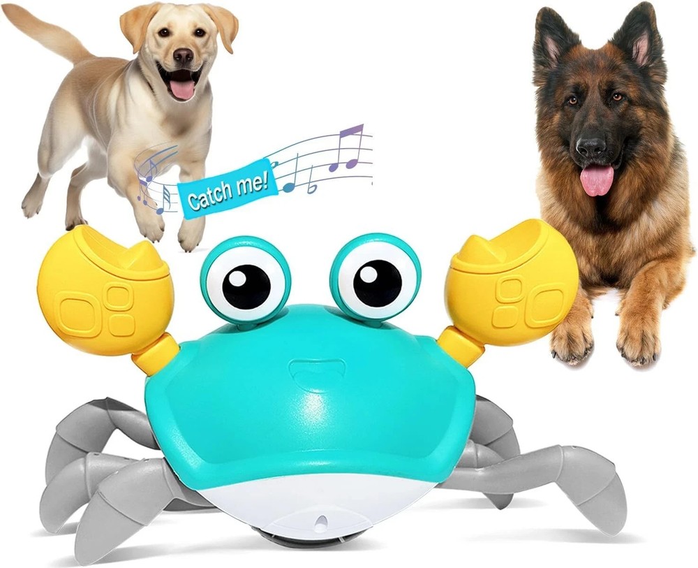 Crawling Crab Dog Toys,Escaping Crab Dog Toy with Obstacle Avoidance DOG TOYS