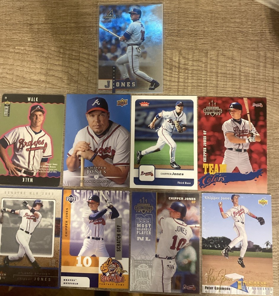 Chipper Jones 9 Card Lot Includes Foil Insert