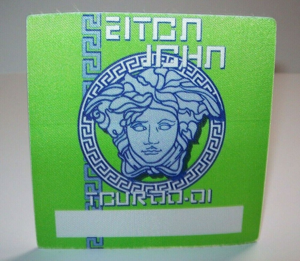 Elton John Backstage Pass Original 2001 Concert Tour Pop Rock Music Gift Green