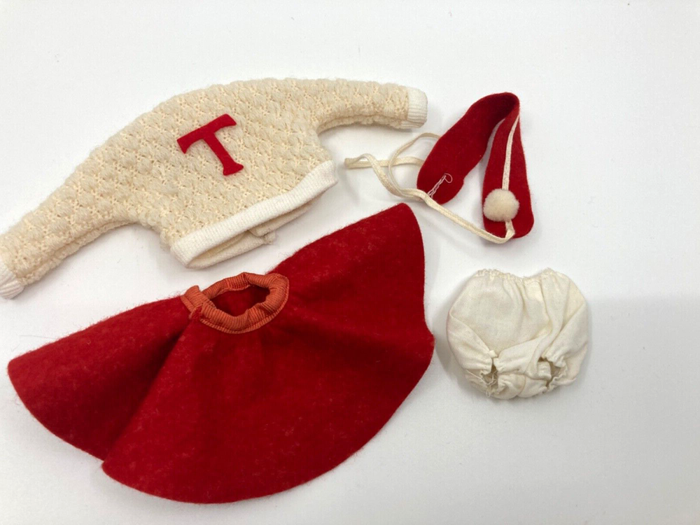 Vtg Ideal TAMMY DOLL CHEERLEADER Outfit #9131-4 1960's Skirt Sweater Hat Panties