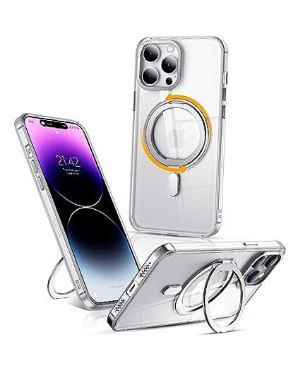 for Military-Grade Phone Case with 360° Rotatable Magnetic iPhone 13 Pro Clear