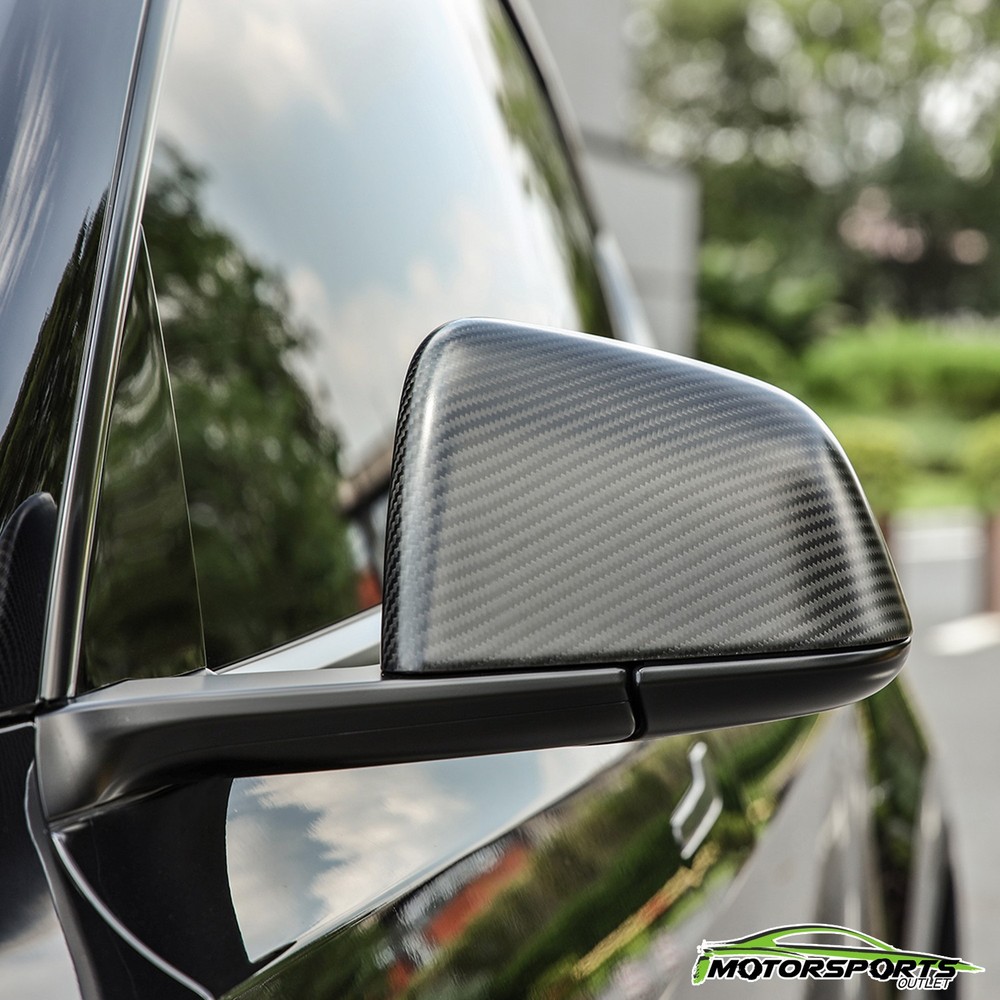 Fit 2017-2023 Tesla Model Y 3K Dry Carbon Matte Black Side Mirror Cover