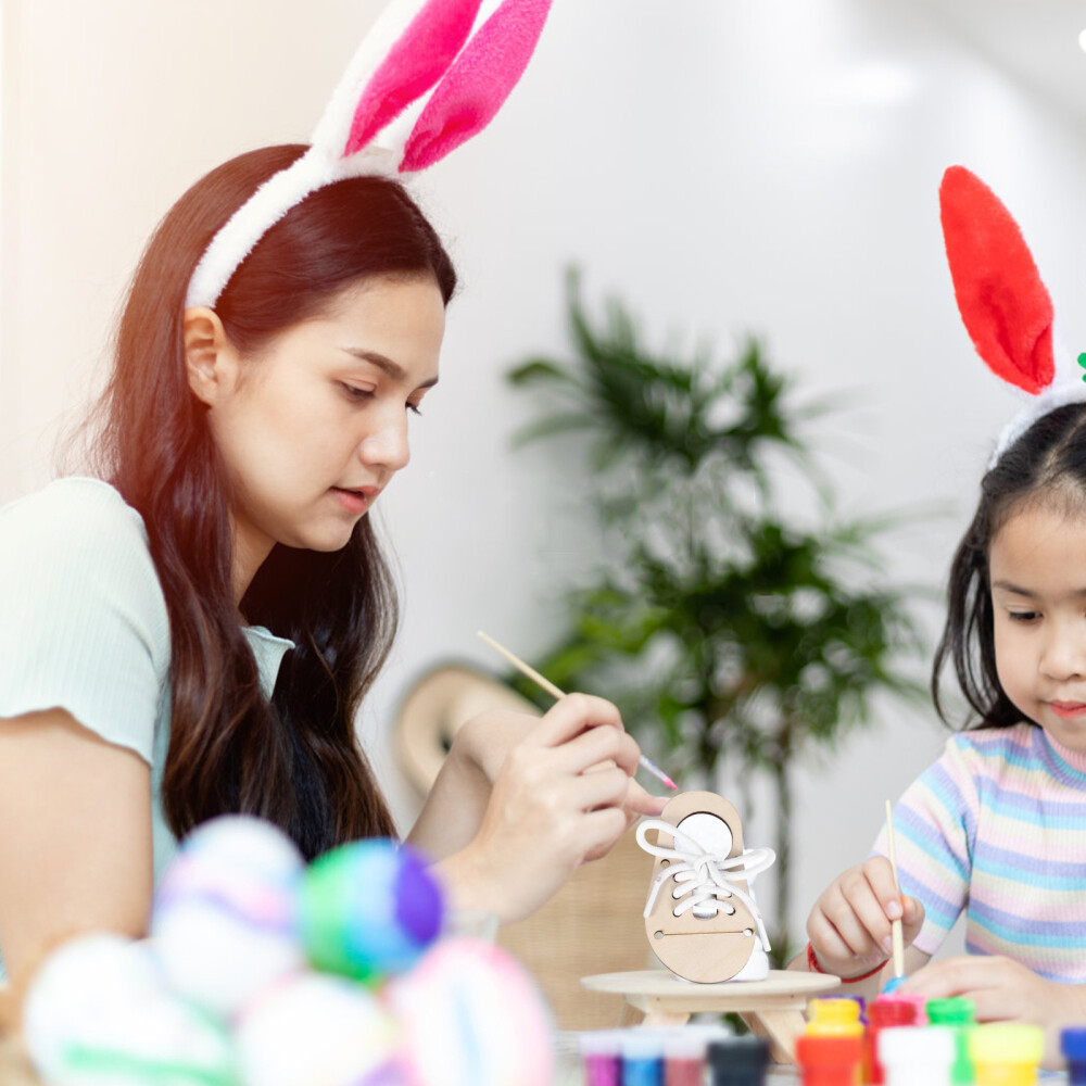 5 Sets Peg Board Toy Doodle Puzzle Wood Chips Ornaments for Crafts