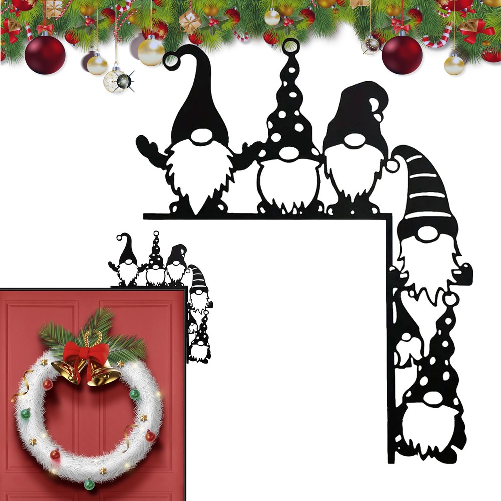 1pc Gnome Door Frame Decoration Christmas Sign Art Christmas Door Decor Iron