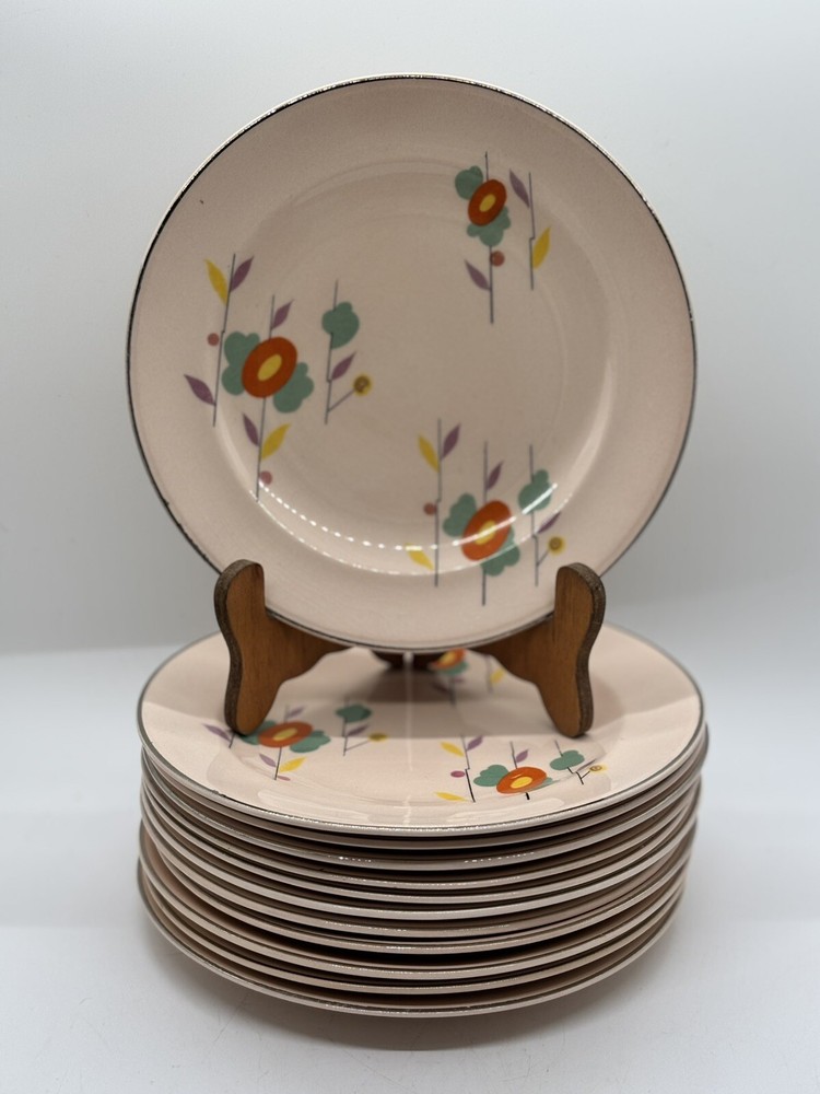 Shell Pink Royal China Fleur LaBelle 6-Inch Dessert Plates Set of 12