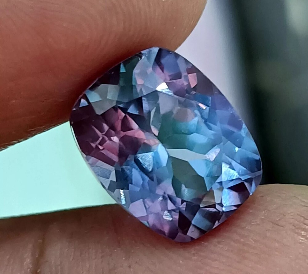NATURAL Loose Montana Bi-Color Change Sapphire Cushion Cut GEMSTONE 9.10 Ct
