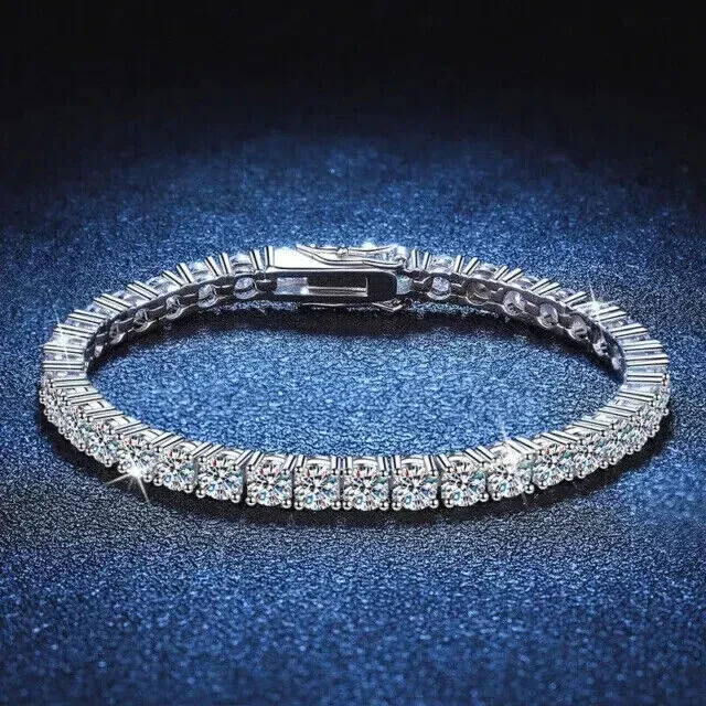 5MM Round Cut Lab Created Diamond Women's Tennis Bracelet 14k White Gold Plated