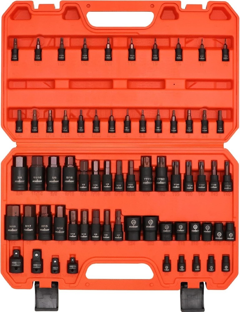 66-Piece Allen Socket Set with Torx Bits and Female External Sockets for Professional Mechanics