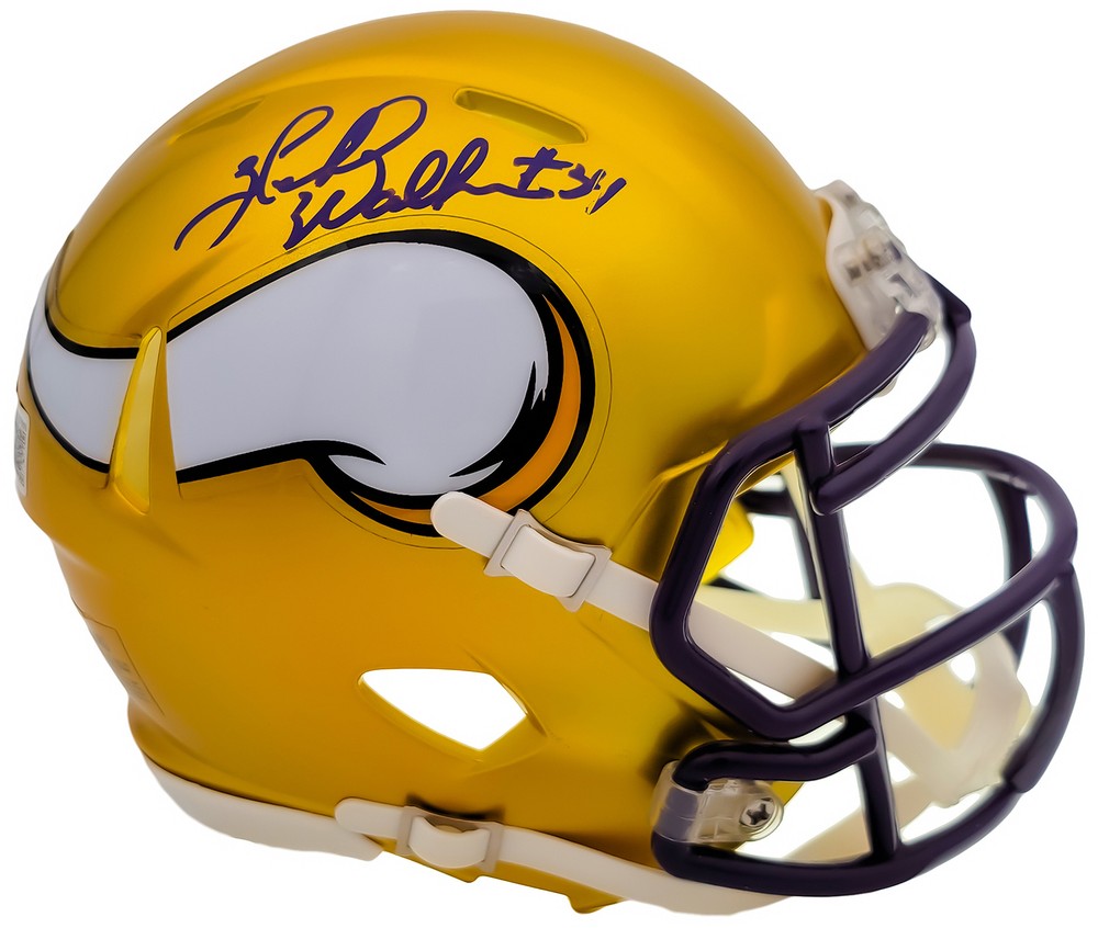 SALE! HERSCHEL WALKER AUTOGRAPHED VIKINGS FLASH SPEED MINI HELMET BECKETT 202149-image