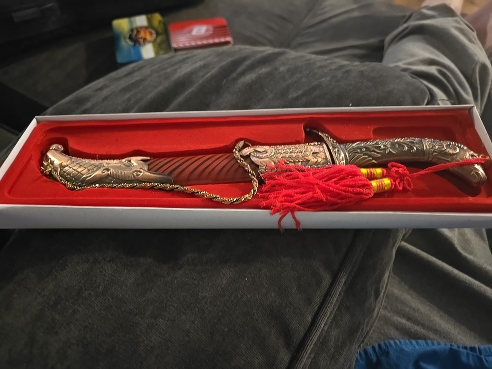 Egyptian Knife Rams Head Stainless Steel in Box