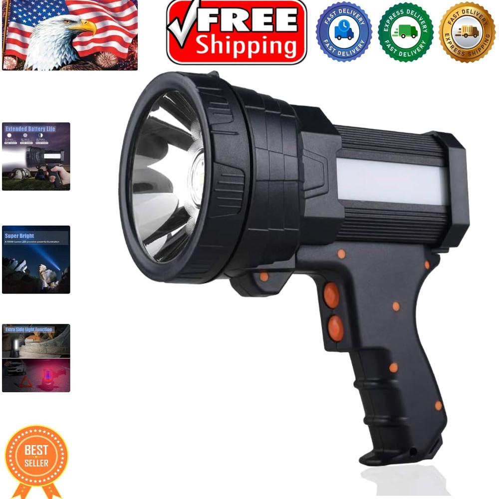 Ultra Bright 1000,000 LM Handheld LED Flashlight with 20-Hour Runtime and Tripod