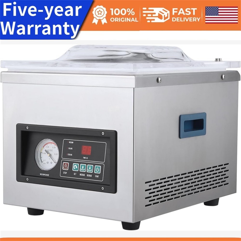 180-260W 6.5 m³/h Pump Rate Chamber Vacuum Sealer machine Stainless Professional