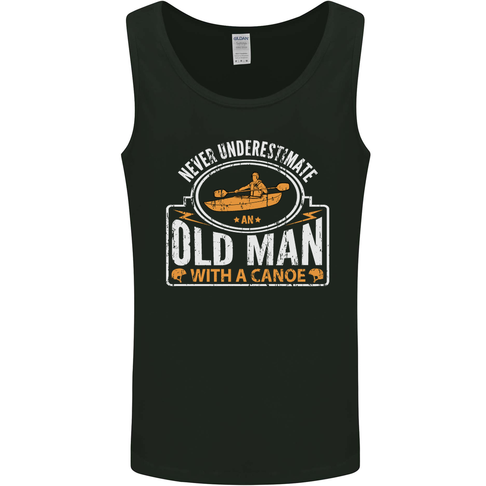An Old Man With a Canoe Canoeing Funny Mens Vest Tank Top
