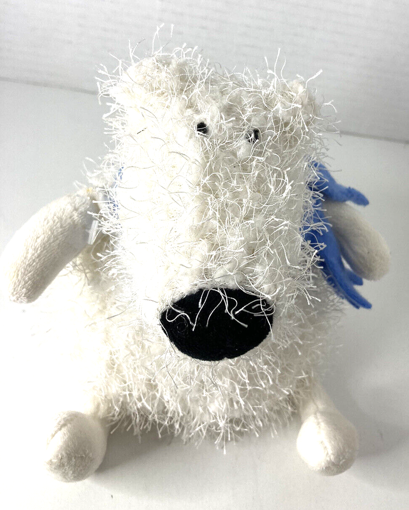 Hallmark Roly Polies White Polar Bear Winter Scarf Fuzzy Frizzy Plush Bean Bag