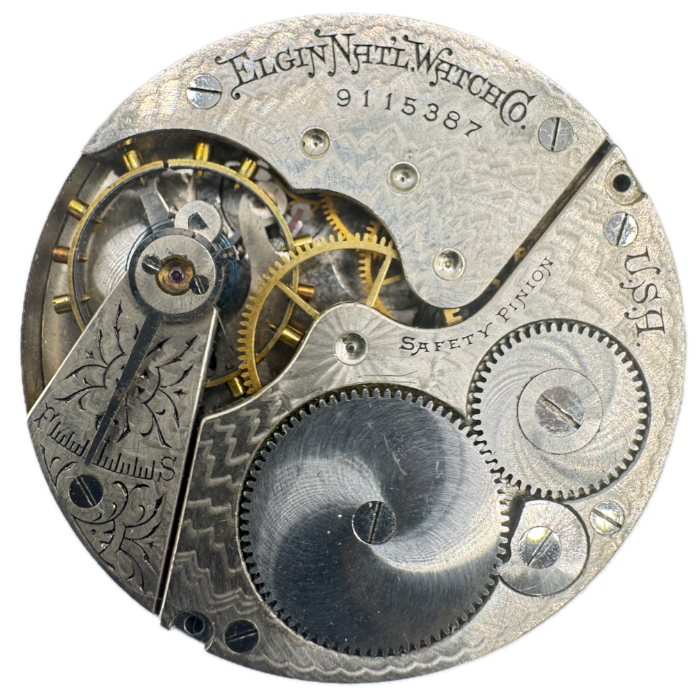 Antique 1901 Elgin 16s 7 Jewel Hunter Pocket Watch Movement 210 USA